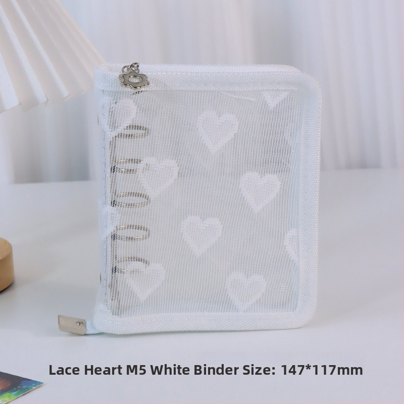 Λευκώματα με φύλλα χαλαρά, διαφανές PVC εξώφυλλο σε σχήμα καρδιάς, σύνδεση με 3 οπές