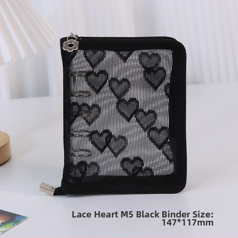 Λευκώματα με φύλλα χαλαρά, διαφανές PVC εξώφυλλο σε σχήμα καρδιάς, σύνδεση με 3 οπές