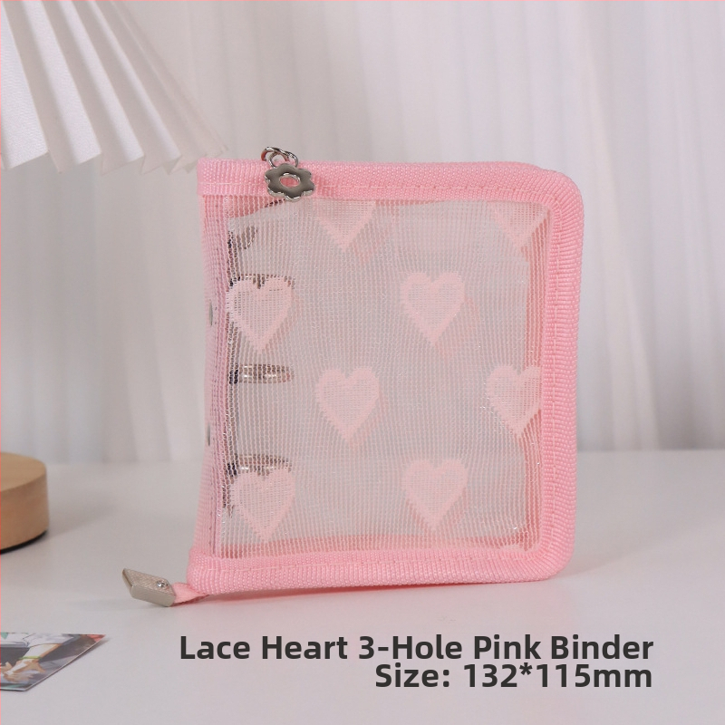 Λευκώματα με φύλλα χαλαρά, διαφανές PVC εξώφυλλο σε σχήμα καρδιάς, σύνδεση με 3 οπές