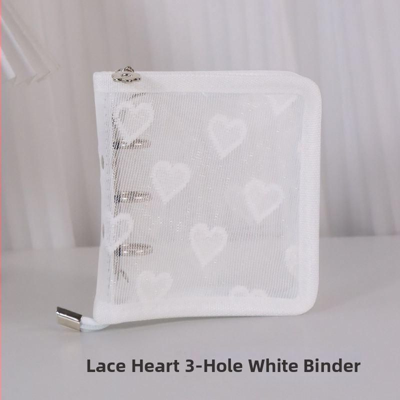 Λευκώματα με φύλλα χαλαρά, διαφανές PVC εξώφυλλο σε σχήμα καρδιάς, σύνδεση με 3 οπές