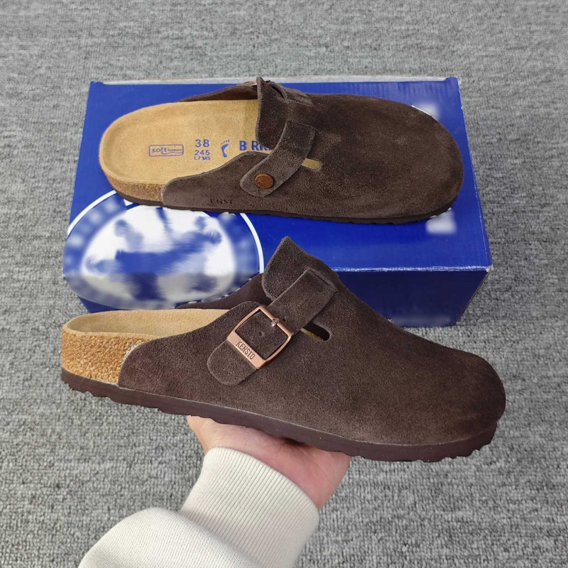 Лофери с затворен нос от велур (нубук), подплата кожа, подметка EVA, Slip-On, повдигаща височина — есен 2025