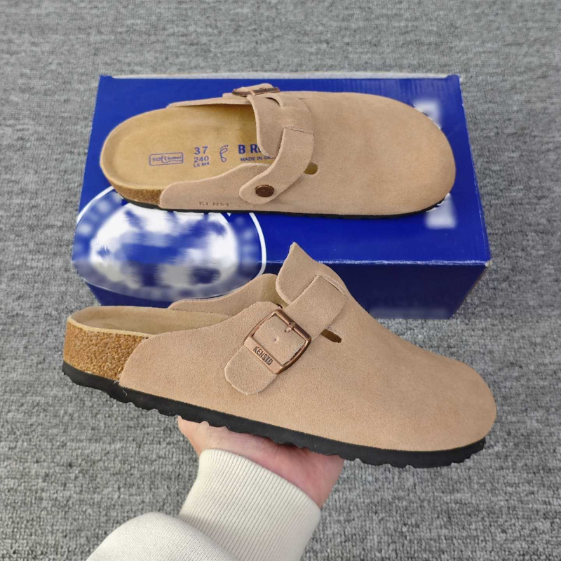 Лофери с затворен нос от велур (нубук), подплата кожа, подметка EVA, Slip-On, повдигаща височина — есен 2025