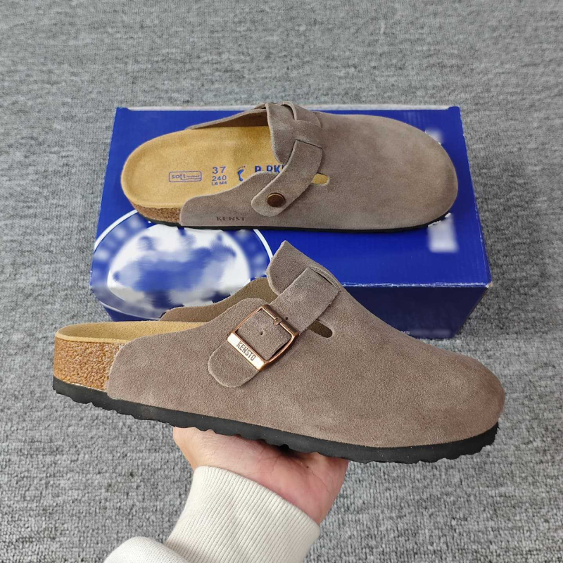 Лофери с затворен нос от велур (нубук), подплата кожа, подметка EVA, Slip-On, повдигаща височина — есен 2025