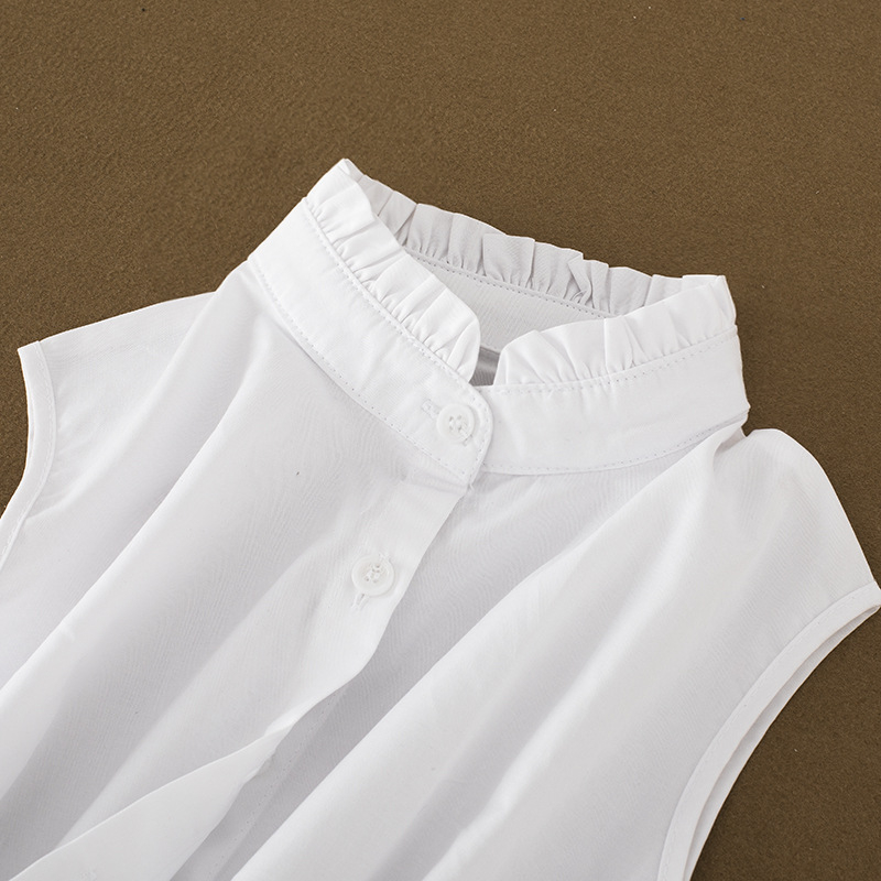 Koreai stílusú álkolláros ing, mulberry selyem, egyszínű minta, 2023 tavasz