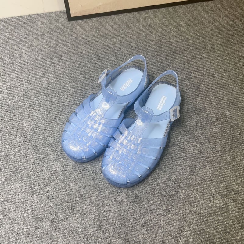 Γυναικείες ρωμαϊκές σανδάλια, PVC κατασκευή, σόλα με έγχυση, στρογγισμένος δάχτυλος, χαμηλό προφίλ, επίπεδη φτέρνα