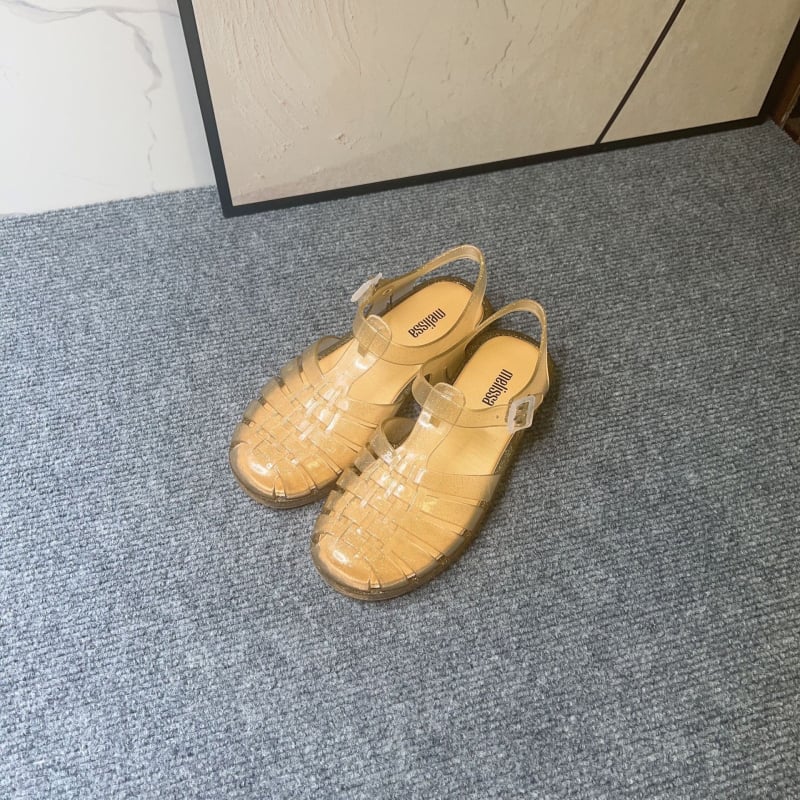 Γυναικείες ρωμαϊκές σανδάλια, PVC κατασκευή, σόλα με έγχυση, στρογγισμένος δάχτυλος, χαμηλό προφίλ, επίπεδη φτέρνα