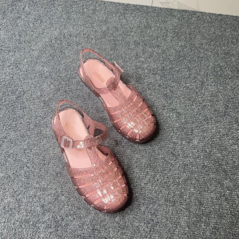 Γυναικείες ρωμαϊκές σανδάλια, PVC κατασκευή, σόλα με έγχυση, στρογγισμένος δάχτυλος, χαμηλό προφίλ, επίπεδη φτέρνα