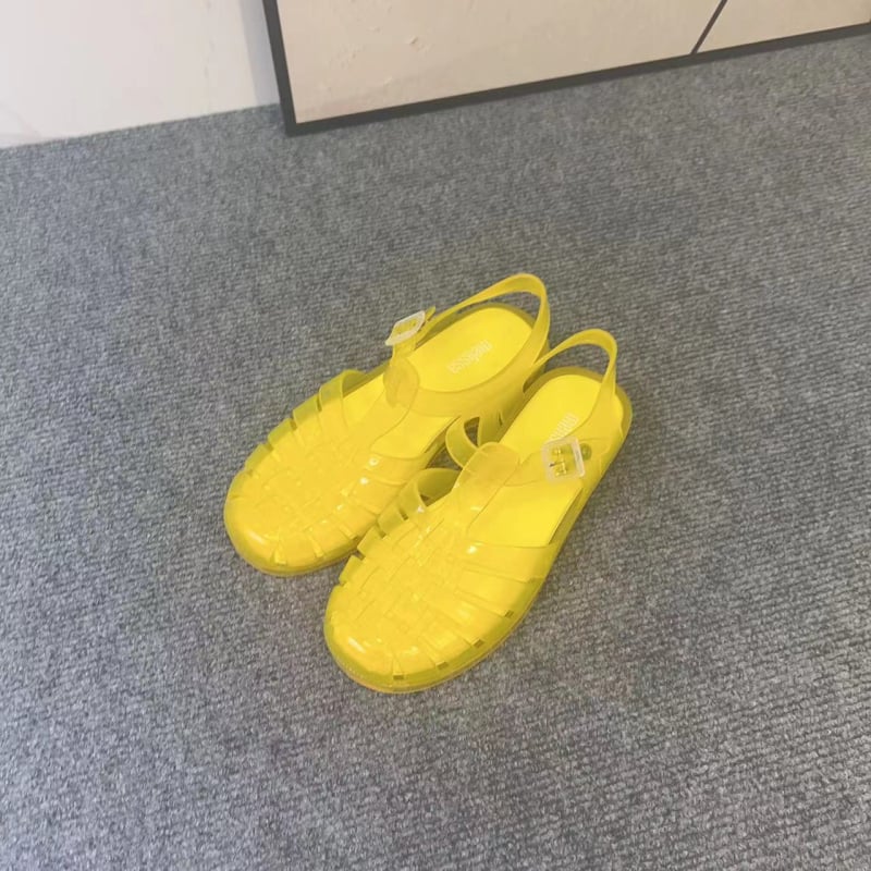 Γυναικείες ρωμαϊκές σανδάλια, PVC κατασκευή, σόλα με έγχυση, στρογγισμένος δάχτυλος, χαμηλό προφίλ, επίπεδη φτέρνα