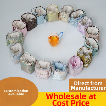 Tea készlet tároló táska — kocka alakú textil szervező, modell 01158, többfunkciós utazáshoz