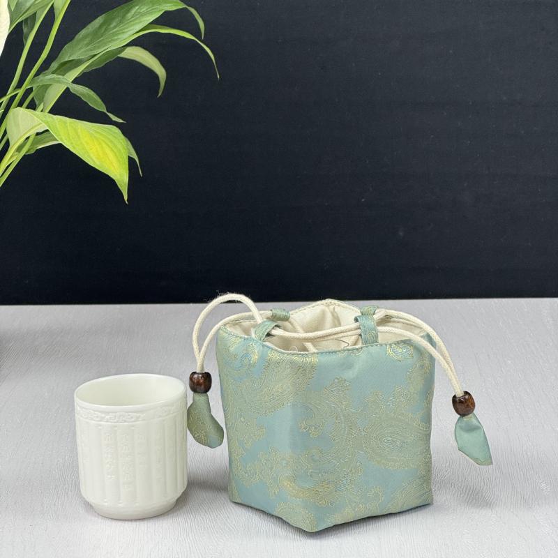 Tea készlet tároló táska — kocka alakú textil szervező, modell 01158, többfunkciós utazáshoz