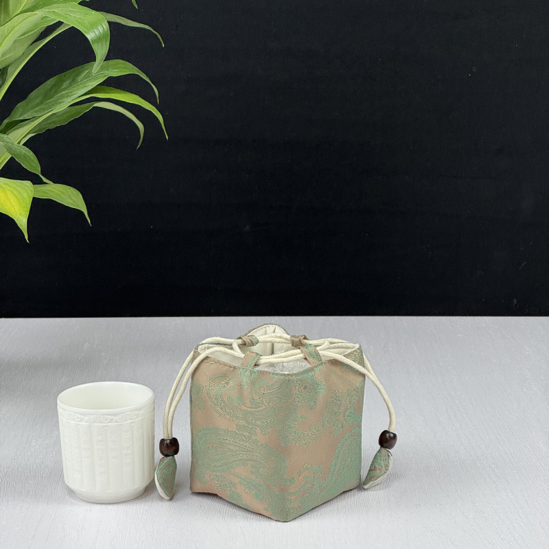 Tea készlet tároló táska — kocka alakú textil szervező, modell 01158, többfunkciós utazáshoz