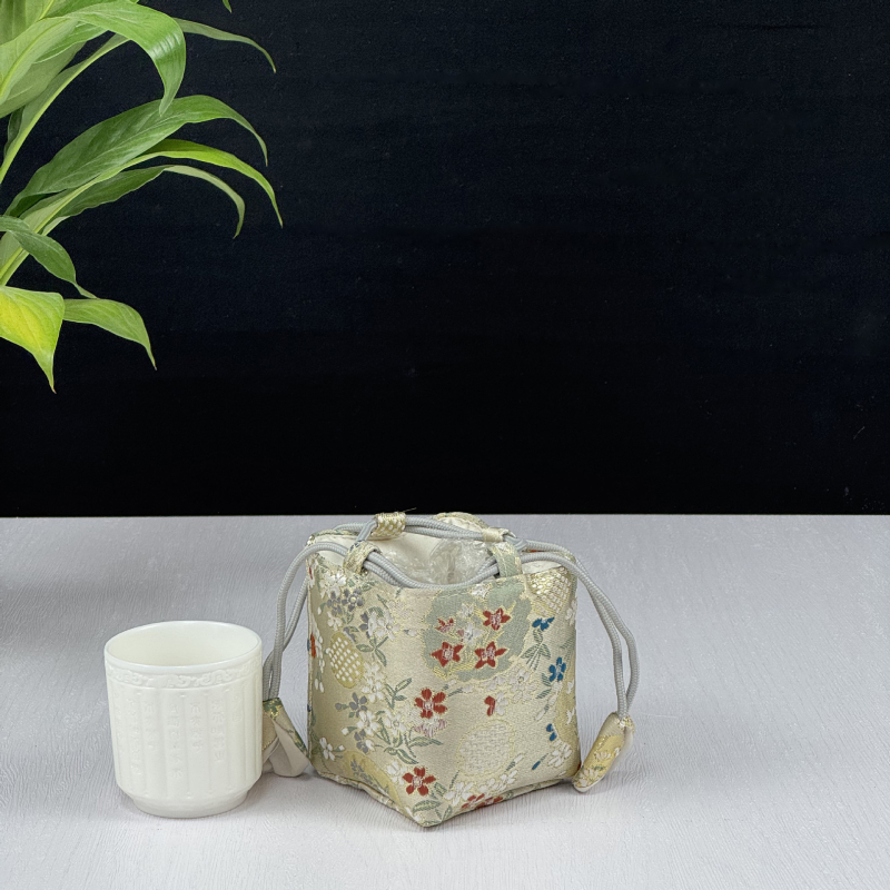 Tea készlet tároló táska — kocka alakú textil szervező, modell 01158, többfunkciós utazáshoz