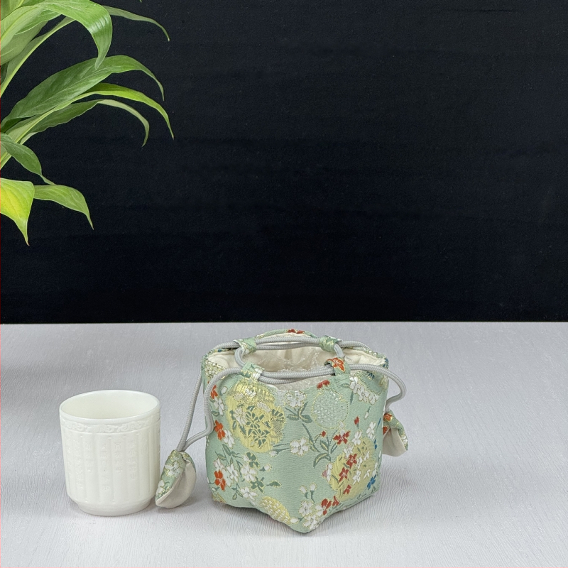 Tea készlet tároló táska — kocka alakú textil szervező, modell 01158, többfunkciós utazáshoz