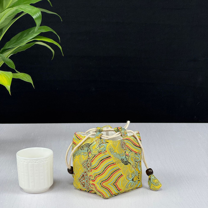 Tea készlet tároló táska — kocka alakú textil szervező, modell 01158, többfunkciós utazáshoz