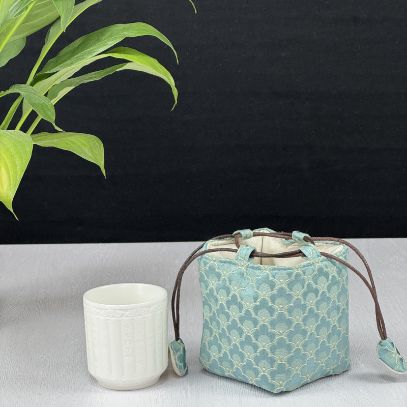 Tea készlet tároló táska — kocka alakú textil szervező, modell 01158, többfunkciós utazáshoz