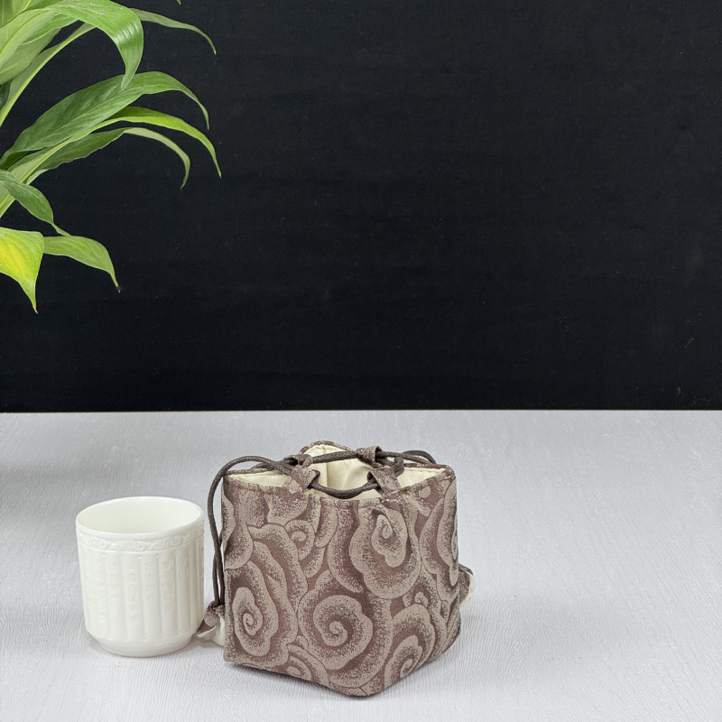 Tea készlet tároló táska — kocka alakú textil szervező, modell 01158, többfunkciós utazáshoz