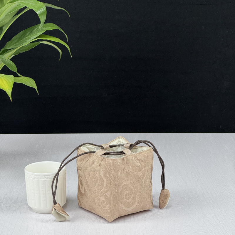 Tea készlet tároló táska — kocka alakú textil szervező, modell 01158, többfunkciós utazáshoz