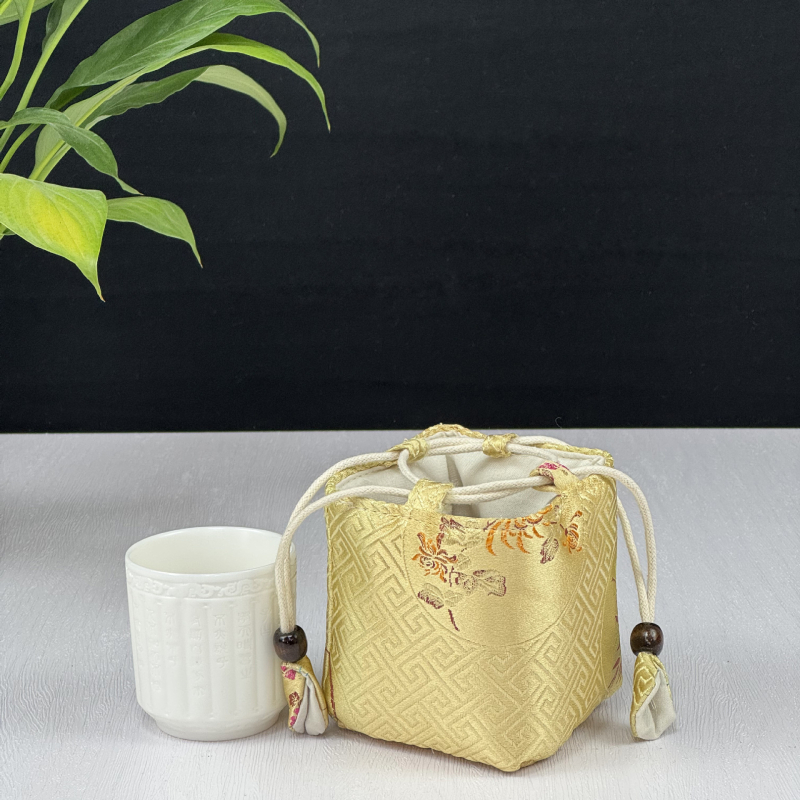 Tea készlet tároló táska — kocka alakú textil szervező, modell 01158, többfunkciós utazáshoz