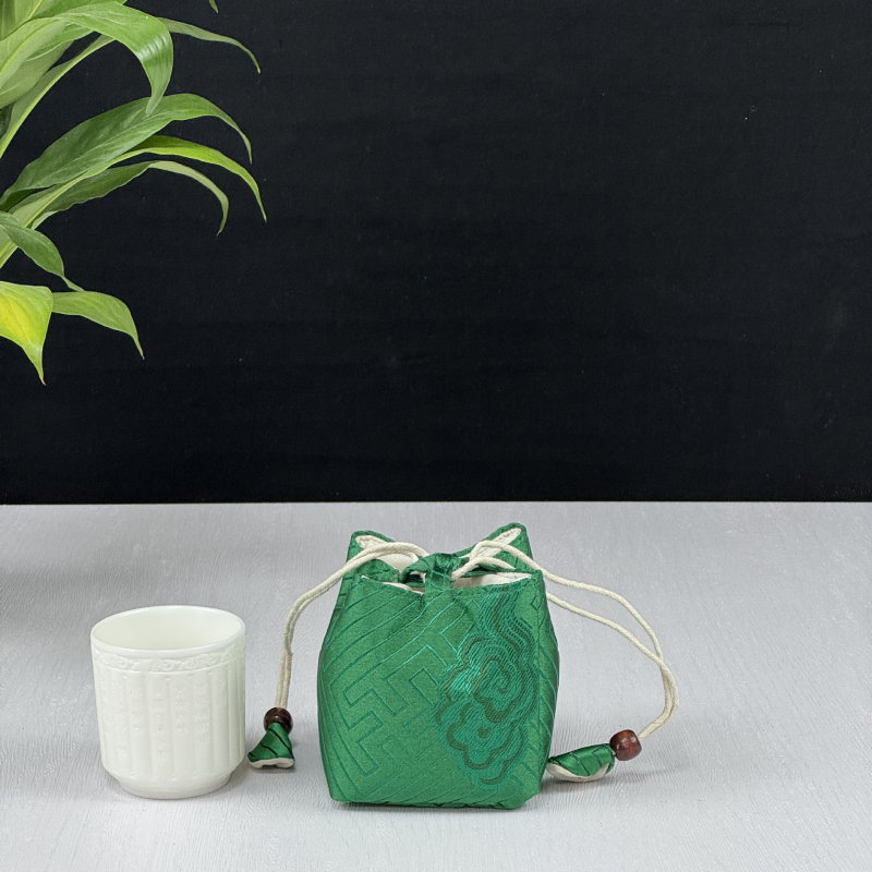 Tea készlet tároló táska — kocka alakú textil szervező, modell 01158, többfunkciós utazáshoz