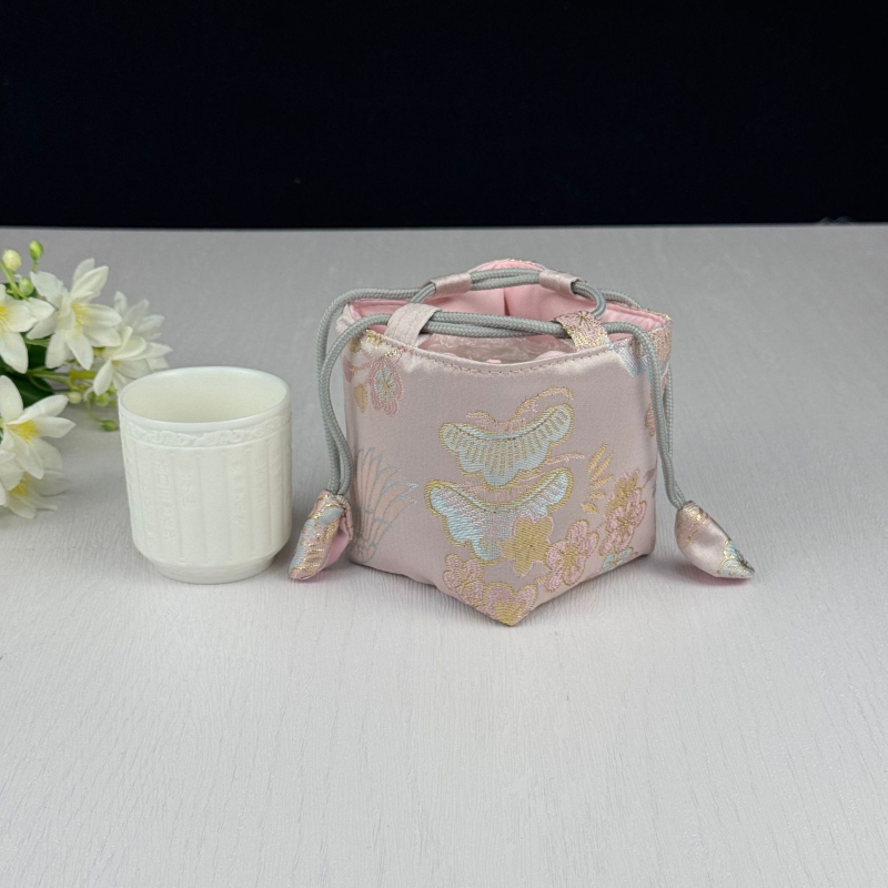 Tea készlet tároló táska — kocka alakú textil szervező, modell 01158, többfunkciós utazáshoz