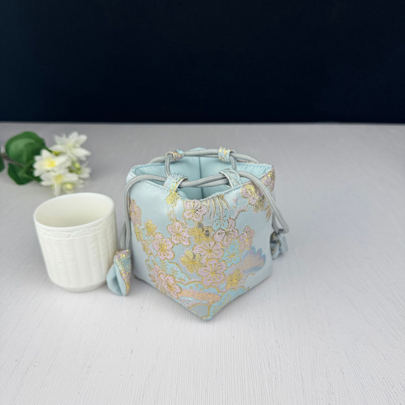 Tea készlet tároló táska — kocka alakú textil szervező, modell 01158, többfunkciós utazáshoz