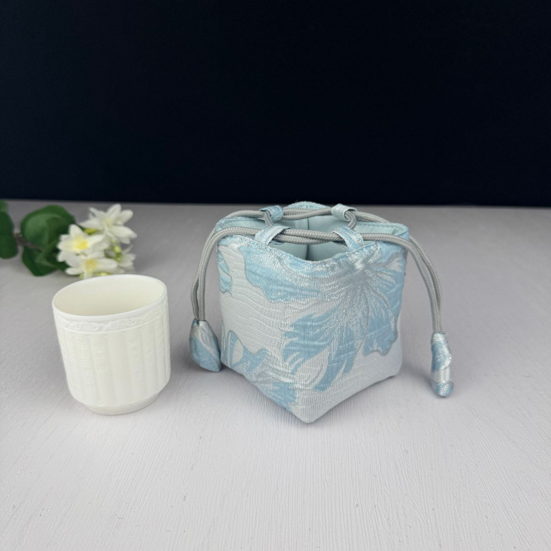 Tea készlet tároló táska — kocka alakú textil szervező, modell 01158, többfunkciós utazáshoz