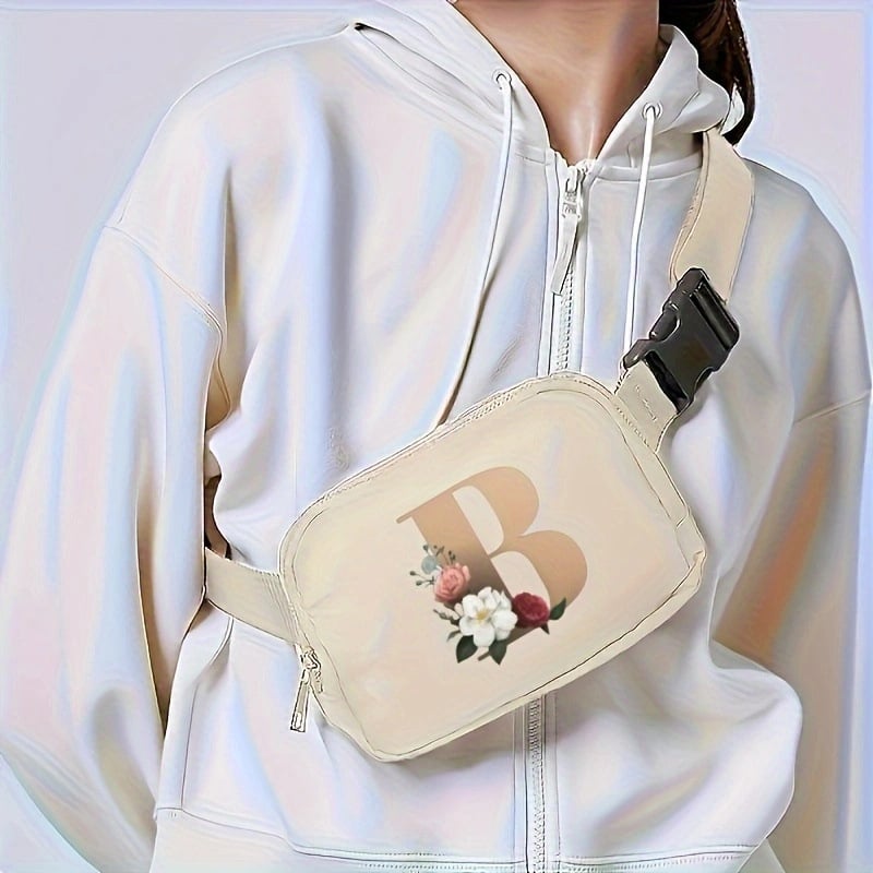 Geantă de talie pentru femei cu bretea reglabilă; Stil Street Trend; Material: nailon; Căptușeală: poliester; Închidere: fermoar; Potrivită pentru călătorii casual