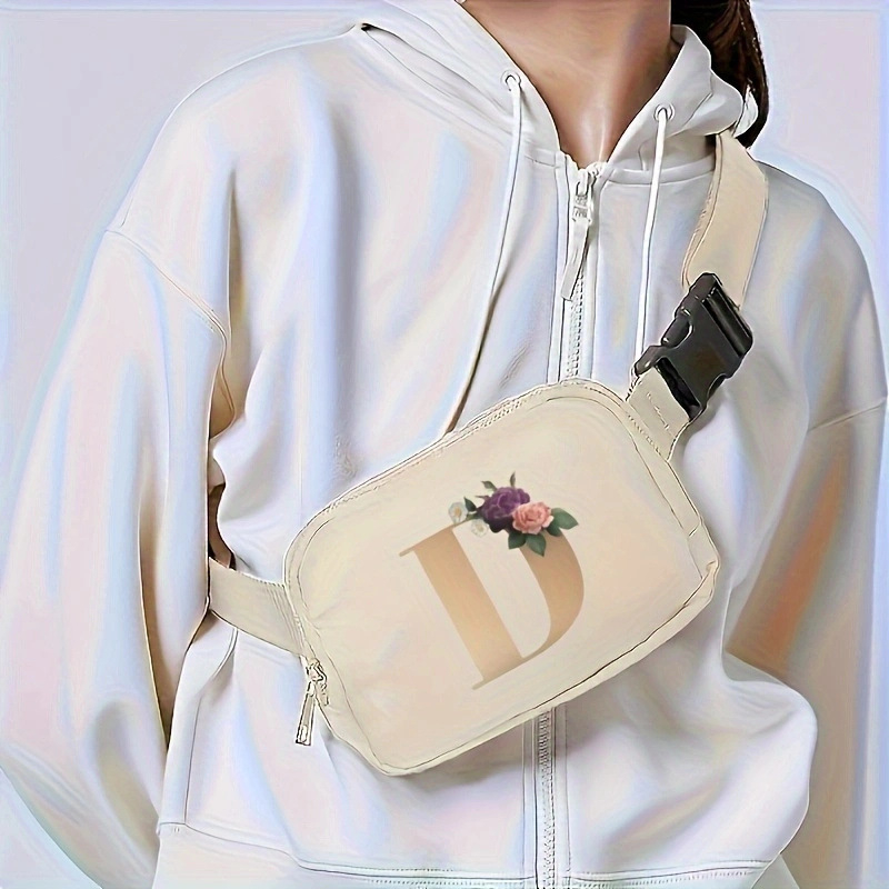 Geantă de talie pentru femei cu bretea reglabilă; Stil Street Trend; Material: nailon; Căptușeală: poliester; Închidere: fermoar; Potrivită pentru călătorii casual