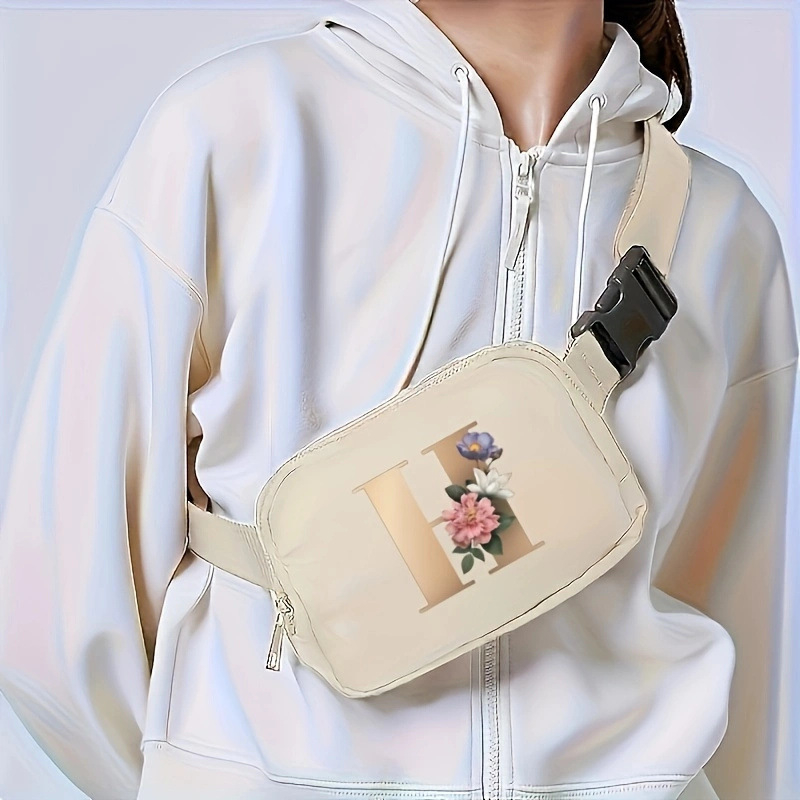 Geantă de talie pentru femei cu bretea reglabilă; Stil Street Trend; Material: nailon; Căptușeală: poliester; Închidere: fermoar; Potrivită pentru călătorii casual