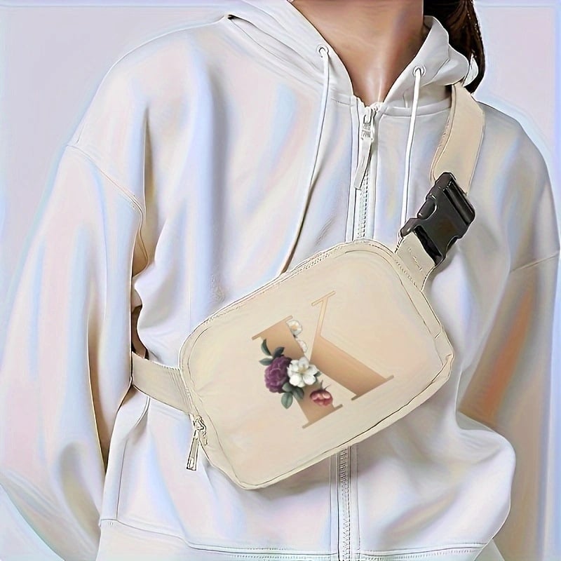 Geantă de talie pentru femei cu bretea reglabilă; Stil Street Trend; Material: nailon; Căptușeală: poliester; Închidere: fermoar; Potrivită pentru călătorii casual