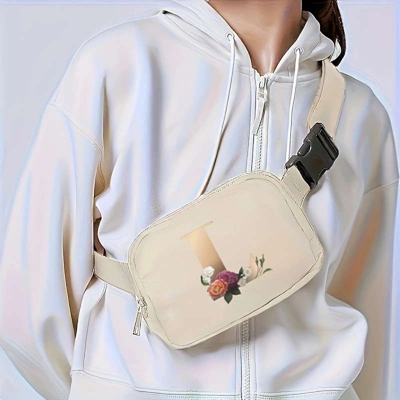 Geantă de talie pentru femei cu bretea reglabilă; Stil Street Trend; Material: nailon; Căptușeală: poliester; Închidere: fermoar; Potrivită pentru călătorii casual