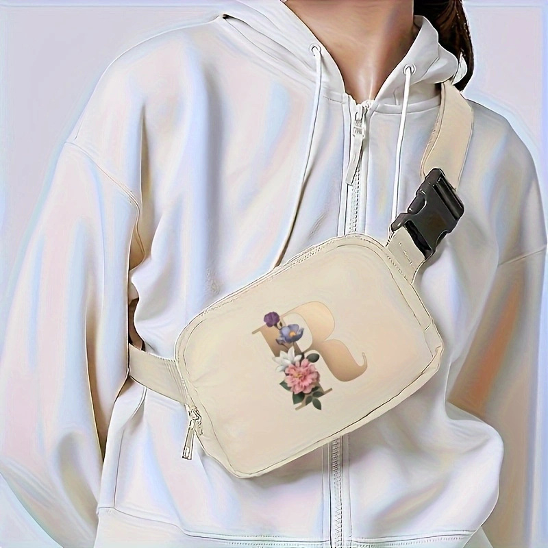 Geantă de talie pentru femei cu bretea reglabilă; Stil Street Trend; Material: nailon; Căptușeală: poliester; Închidere: fermoar; Potrivită pentru călătorii casual