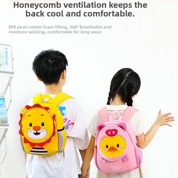 Óvodás gyermek hátizsák dinoszaurusz mintával, uniszex, lélegző diving cloth anyag, légpárnás vállpántok, állat mintázat