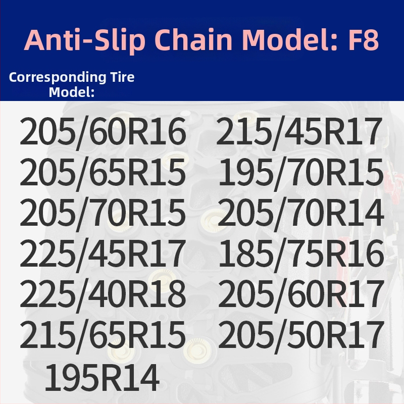 Lanț de zăpadă din cauciuc, anti-derapant, pentru mașini, SUV, microbuze și MPV, universal pentru anvelope 165-285, greutate 4-7 kg