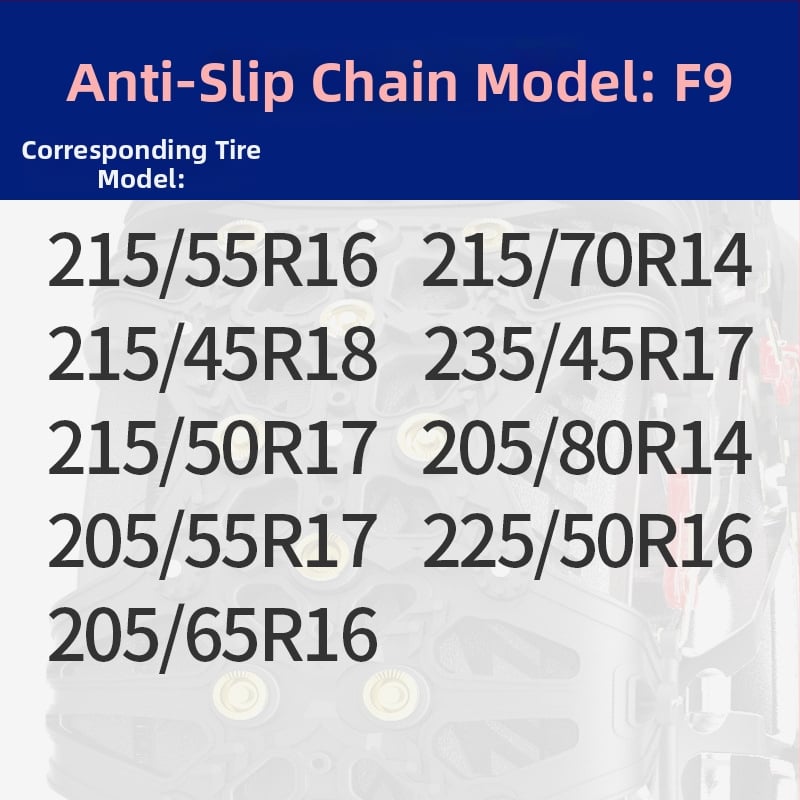 Lanț de zăpadă din cauciuc, anti-derapant, pentru mașini, SUV, microbuze și MPV, universal pentru anvelope 165-285, greutate 4-7 kg