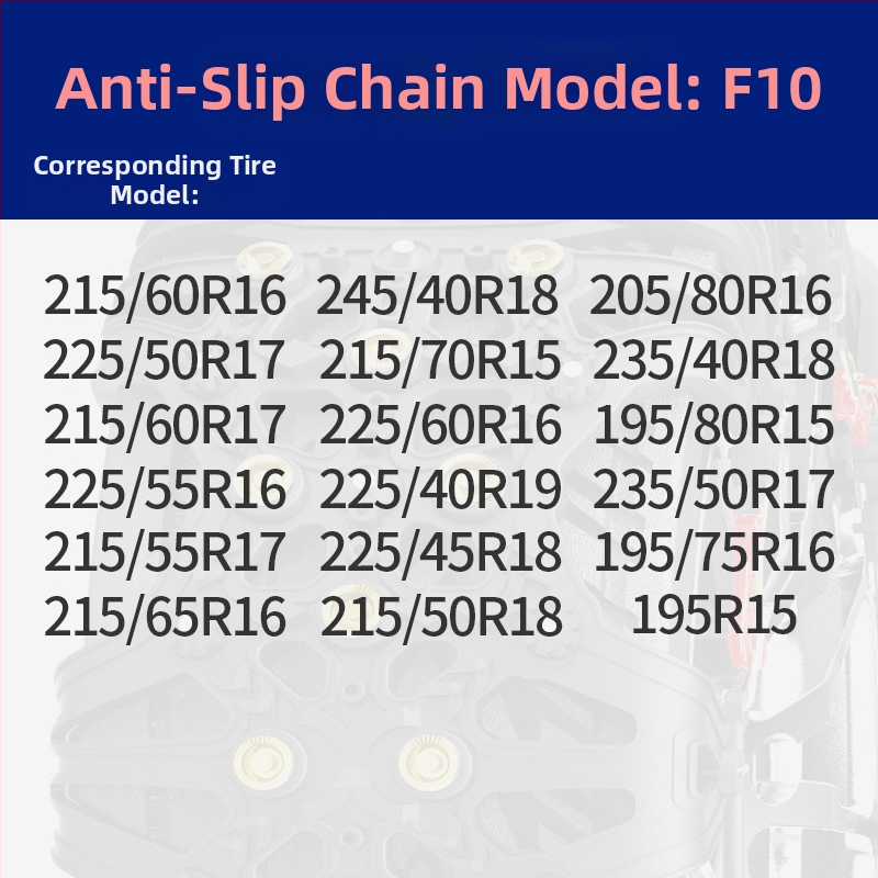 Lanț de zăpadă din cauciuc, anti-derapant, pentru mașini, SUV, microbuze și MPV, universal pentru anvelope 165-285, greutate 4-7 kg