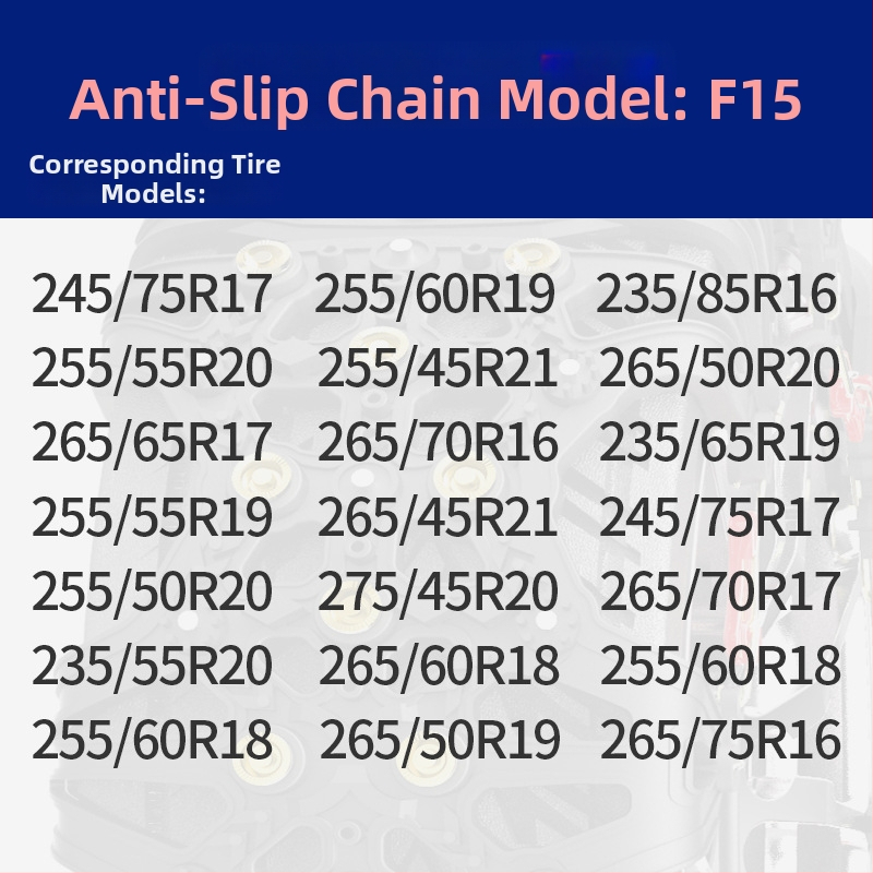 Lanț de zăpadă din cauciuc, anti-derapant, pentru mașini, SUV, microbuze și MPV, universal pentru anvelope 165-285, greutate 4-7 kg