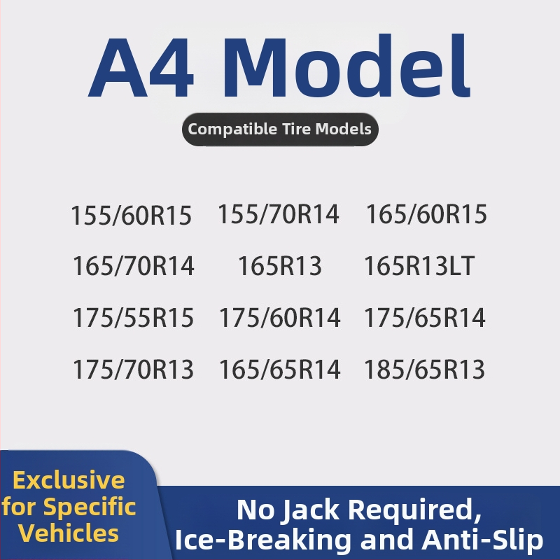 Lanțuri universale din cauciuc pentru anvelope, model Universal, potrivite pentru anvelope 145–275, greutate 2,9 kg