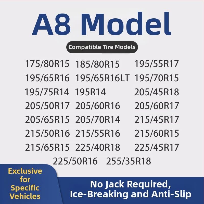 Lanțuri universale din cauciuc pentru anvelope, model Universal, potrivite pentru anvelope 145–275, greutate 2,9 kg