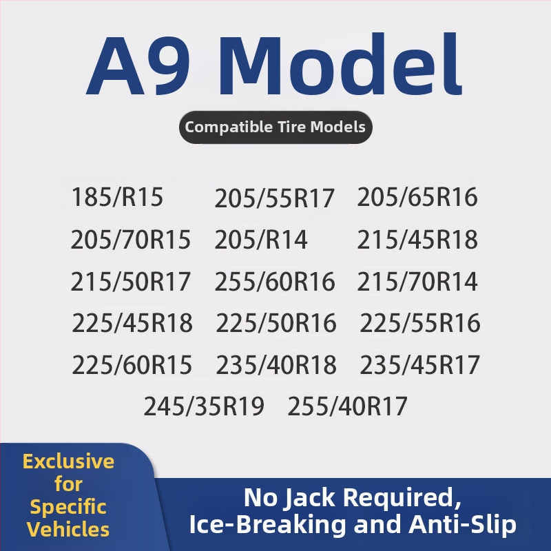 Lanțuri universale din cauciuc pentru anvelope, model Universal, potrivite pentru anvelope 145–275, greutate 2,9 kg