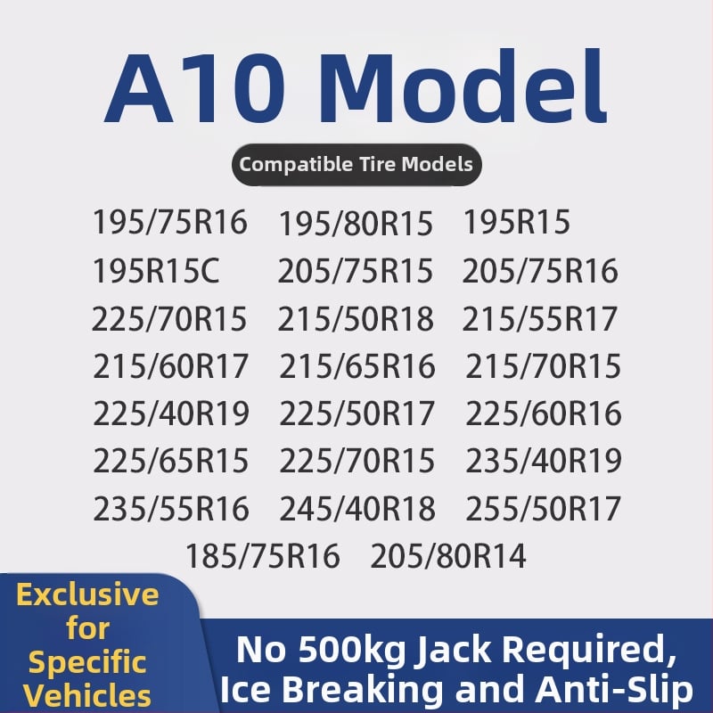 Lanțuri universale din cauciuc pentru anvelope, model Universal, potrivite pentru anvelope 145–275, greutate 2,9 kg