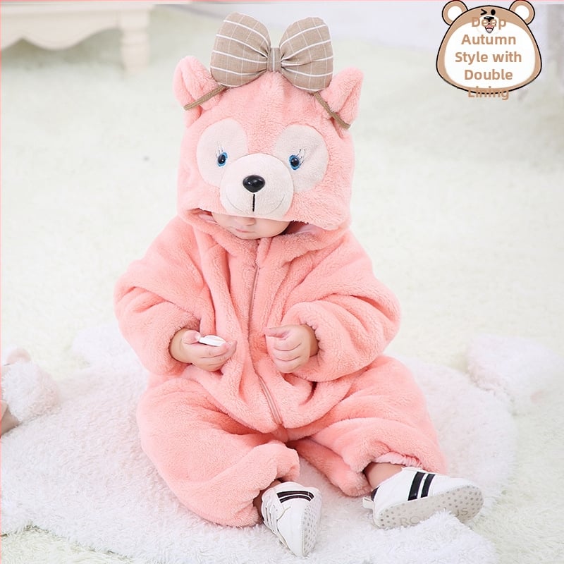 Unisex βρεφικό ολόσωμο φορμάκι με κουκούλα, μακριά μανίκια, ύφασμα φλανελ πολυεστέρα – για άνοιξη, φθινοπωρο και χειμώνα, μάρκα Tolo Rabbit