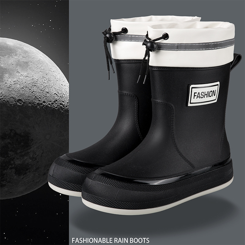 Γυναικείες αδιάβροχες PVC μπότες βροχής, κοντός σωλήνας, αντιολισθητική σόλα, 1–3 cm τακούνι, τεσσάρων εποχών