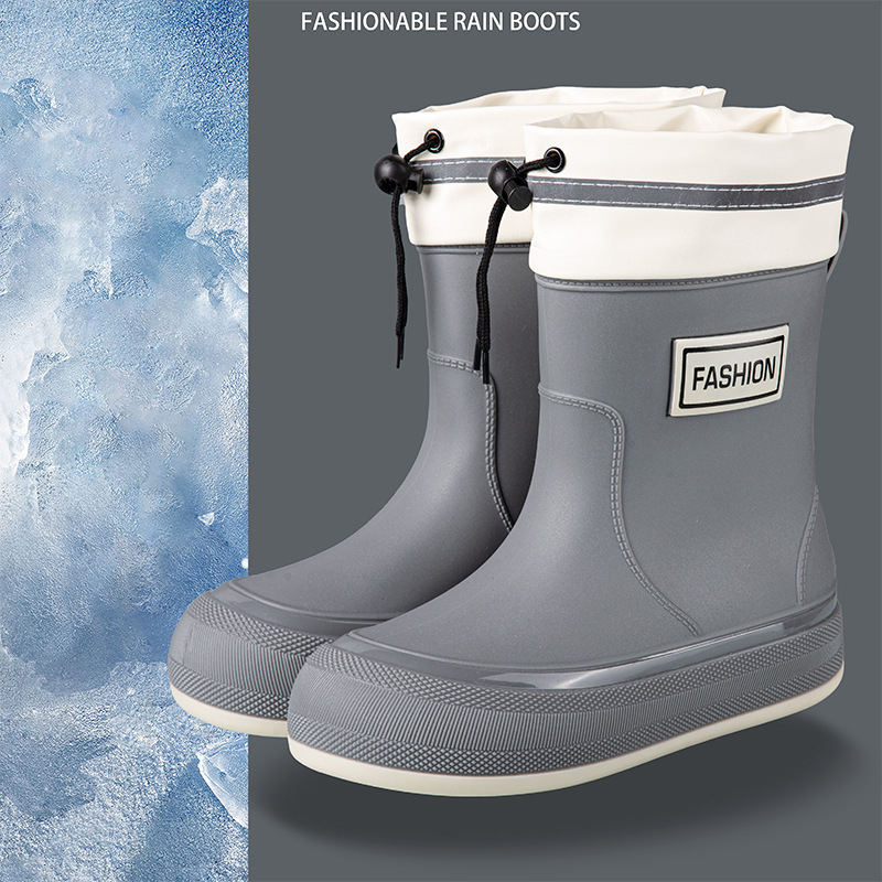 Γυναικείες αδιάβροχες PVC μπότες βροχής, κοντός σωλήνας, αντιολισθητική σόλα, 1–3 cm τακούνι, τεσσάρων εποχών
