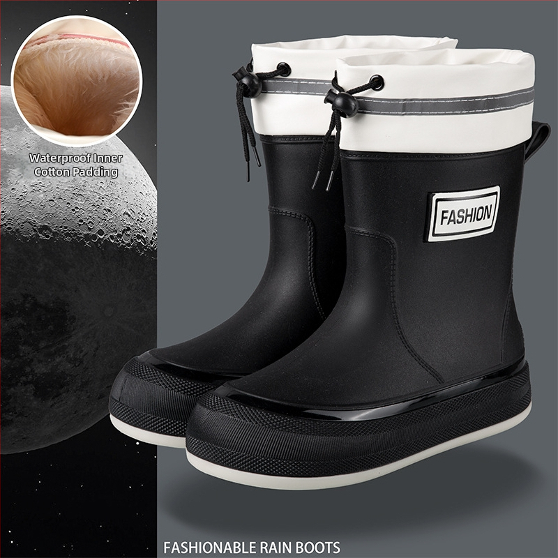 Γυναικείες αδιάβροχες PVC μπότες βροχής, κοντός σωλήνας, αντιολισθητική σόλα, 1–3 cm τακούνι, τεσσάρων εποχών