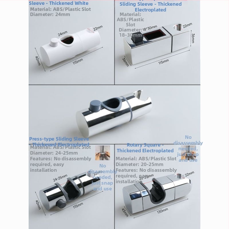 Držiak sprchy s nastaviteľným ramenom, univerzálny držiak sprchy, ABS materiál, dažďová funkcia