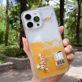 Potrivită pentru iPhone 17 Pro Max, husă de telefon populară cu nisip lichid și funcție de plutire într-o băutură, 16 găuri mari, carcasă de protecție, rezistentă la căderi.