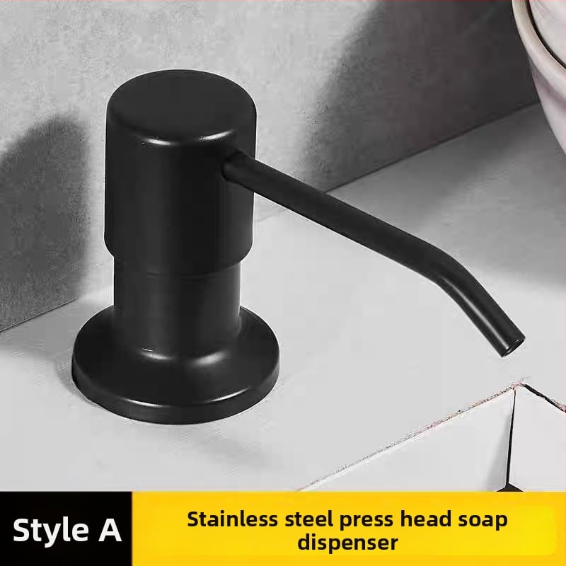 Диспенсър за сапун за кухненска мивка – голям капацитет, механизъм за натискане, корпус от мед и неръждаема стомана с бутилка ПЭ