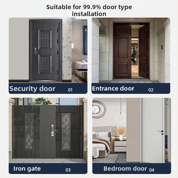 Okos ajtózár ujjlenyomat, jelszó, kártya és távoli feloldás funkciókkal — Tuya P2 testreszabott verzió; 100 ujjlenyomat tárolás, <0,5 s olvasás, FAR <0,001%, FRR <0,001%, azonosítás 1:N