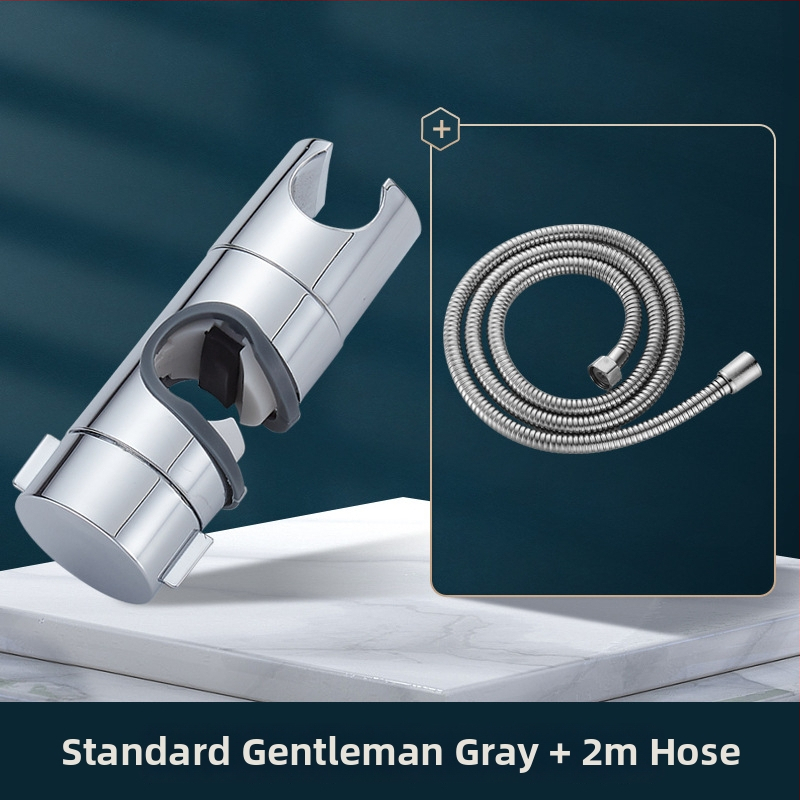 Držiak sprchový s vyvýšenou tyčou, univerzálny, bez vŕtania, nastaviteľné spodné sedenie a posuvný puzdro — Carpenter Ding